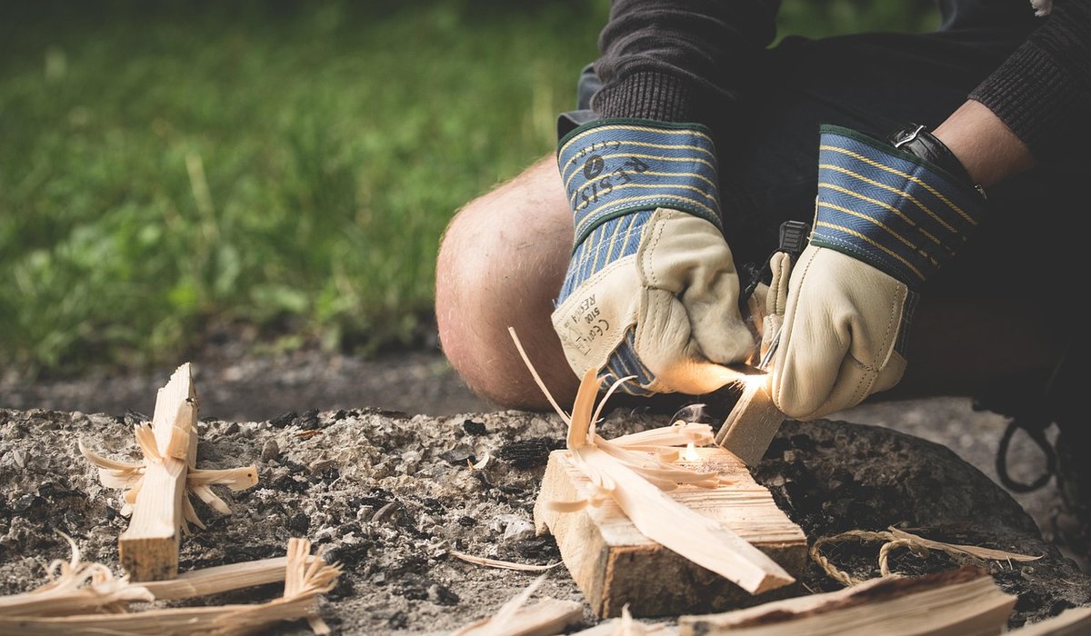 Building a simple shelter from natural materials
